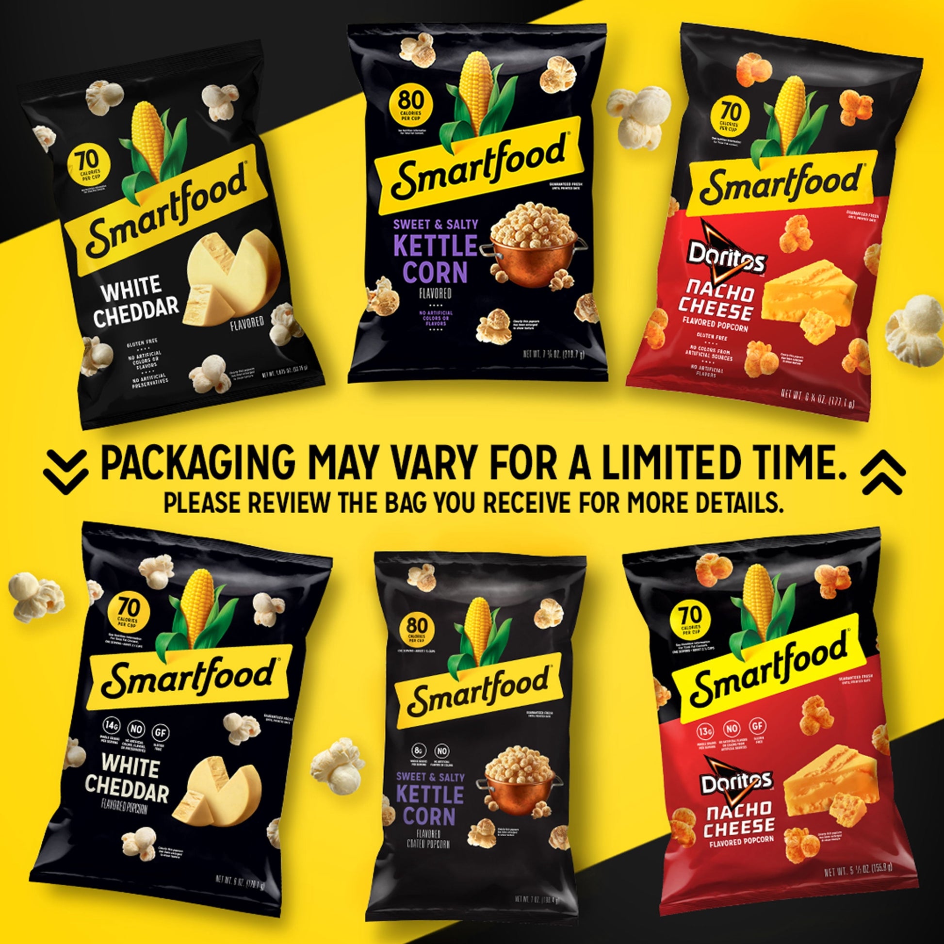Smartfood Gluten Free, No Artificial Colors White Cheddar Popcorn Bag, 9.75 oz