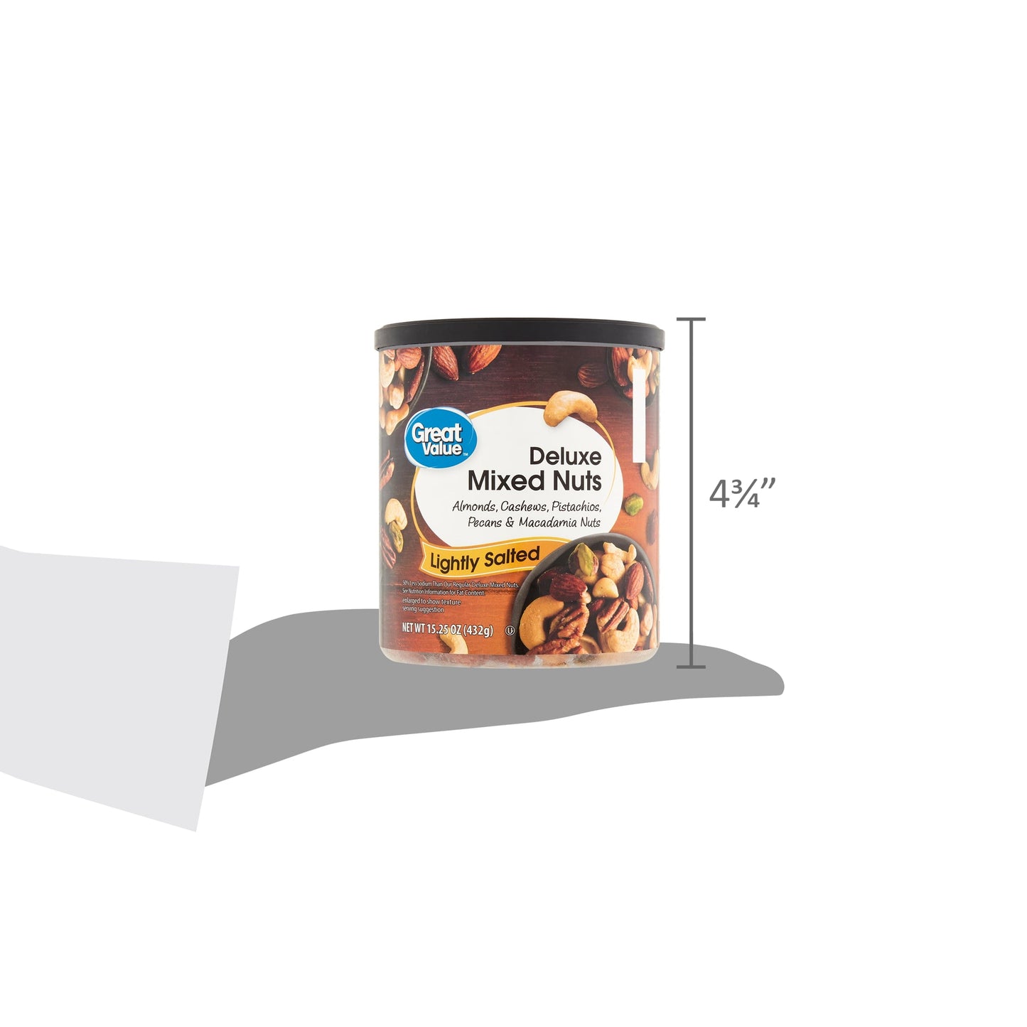 Great Value Lightly Salted, Deluxe Mixed Nuts, 15.25 oz