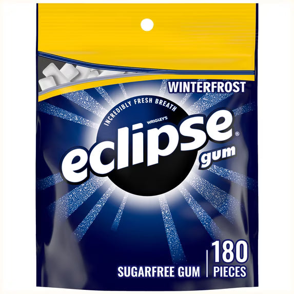 (4 pack) Eclipse Winterfrost Sugar Free Chewing Gum, Value Pack - 180 ct Bag