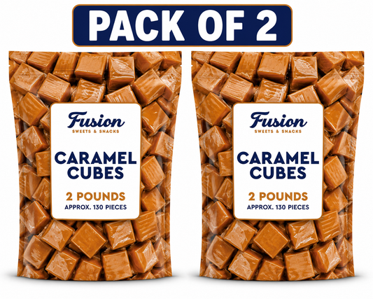 Caramel Cubes Candy Individually Wrapped 150 Pieces 2 Pounds, Soft Chewy Caramel Squares Candy, Bulk Caramel for Melting, Baking & Snacking, Holiday Gift Bag Filler ( 2 pack)