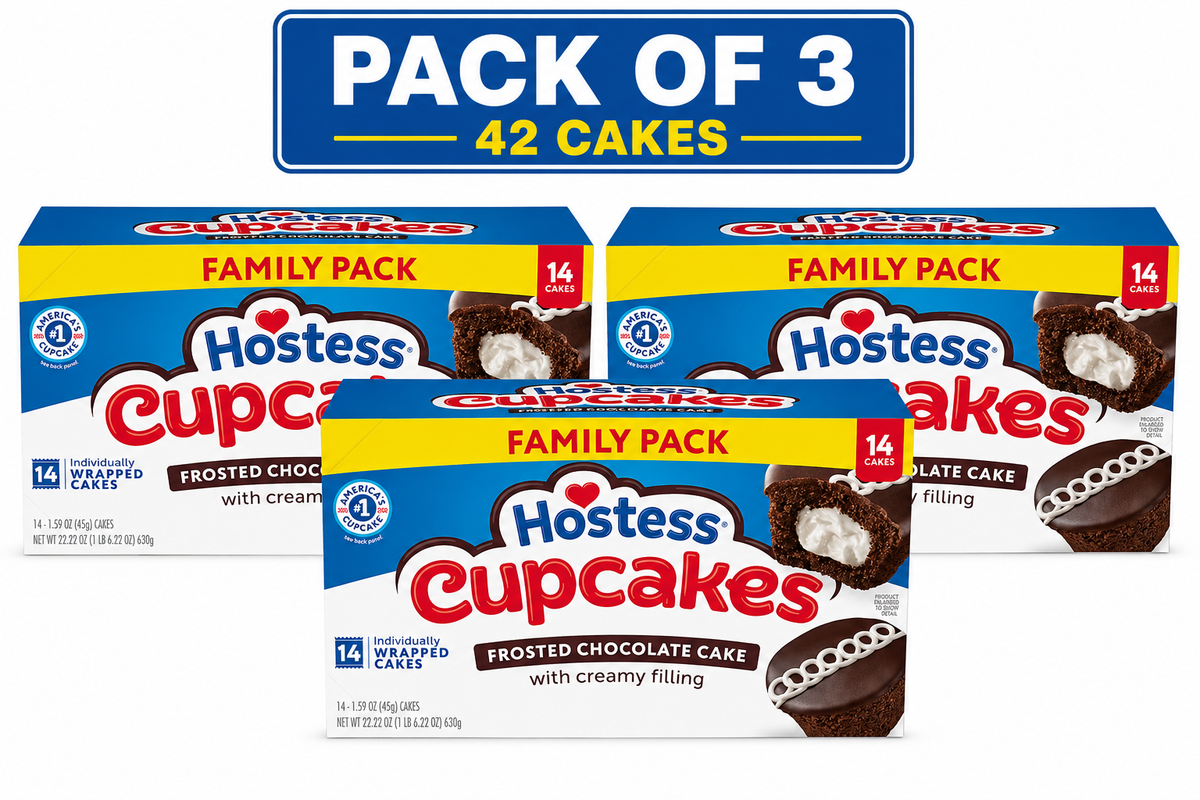 ( pack of 3)Hostess Cupcakes, Chocolate Snack Cakes, 22.22 oz Box (14 Count)