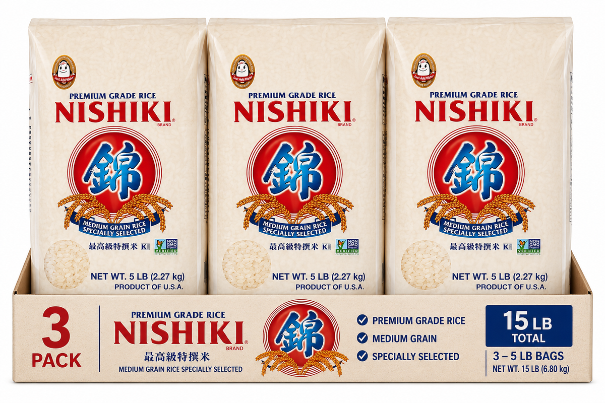 Nishiki Medium Grain Rice, 5 lb Bag Kosher Certified( pack of 3)