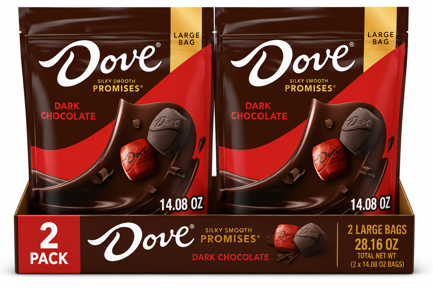 Dove Promises Dark Chocolate Candy - 14.08 oz Large Bag(pack of 2)
