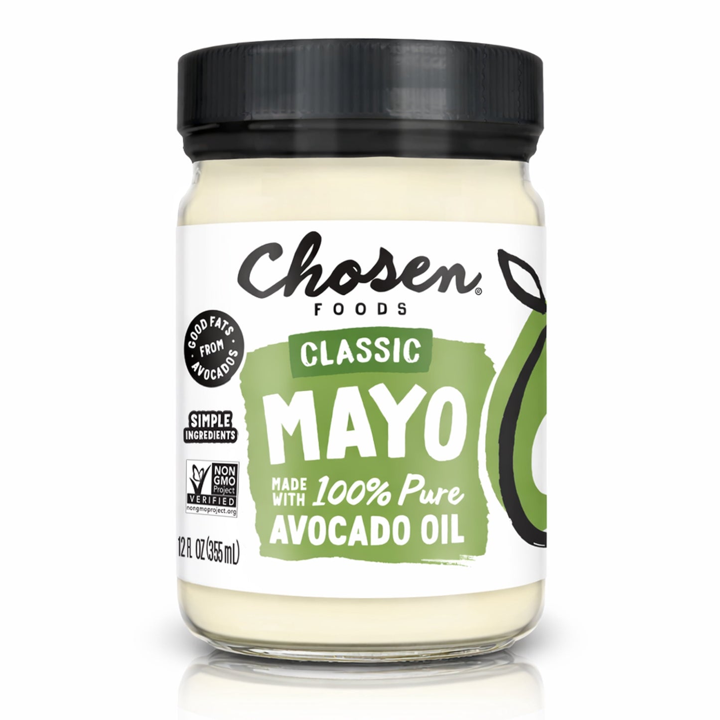 Chosen Foods 100% Pure Avocado Oil Classic Mayo 12 oz Jar