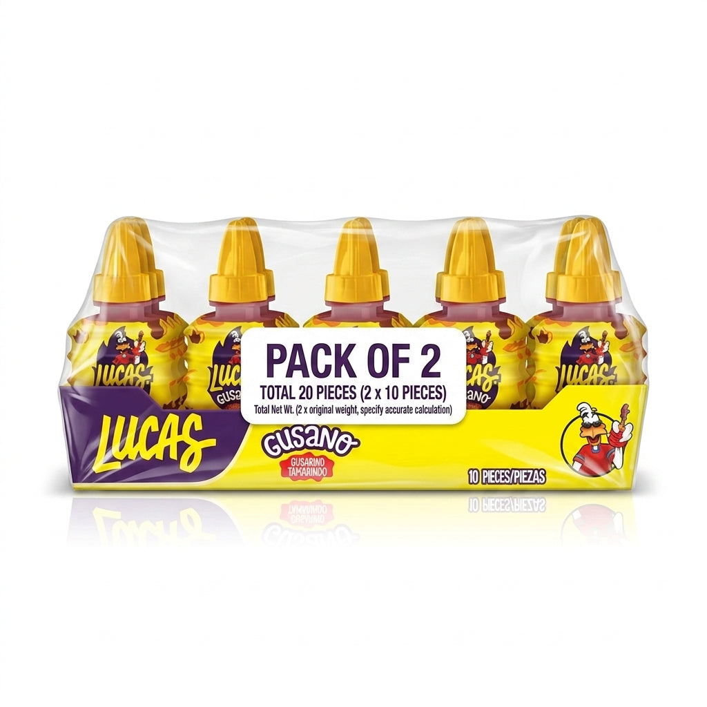 ( pack of 2)Lucas Gusano Tamarind Candy, 1.26 oz, 10 Pieces