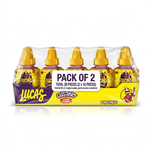 ( pack of 2)Lucas Gusano Tamarind Candy, 1.26 oz, 10 Pieces