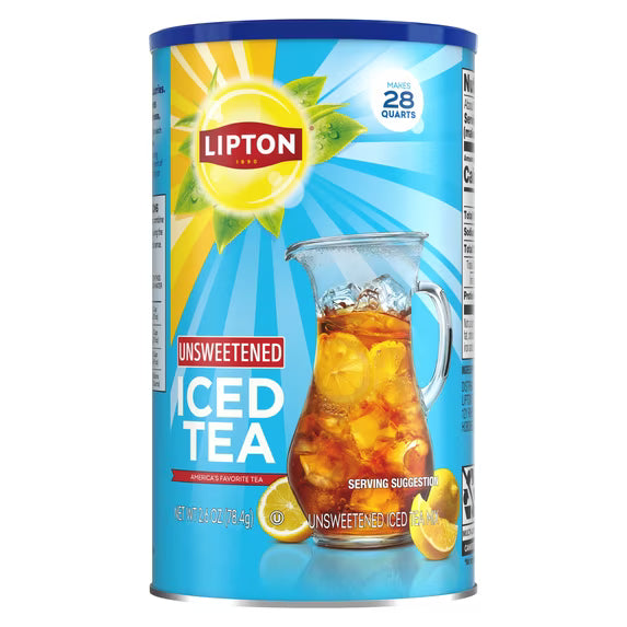 Lipton Unsweetened Black Tea Iced Tea Mix, 28 Quarts( pack of 2)
