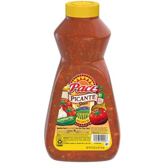 Pace Medium Picante Sauce, 64 oz Bottle( pack of 2)