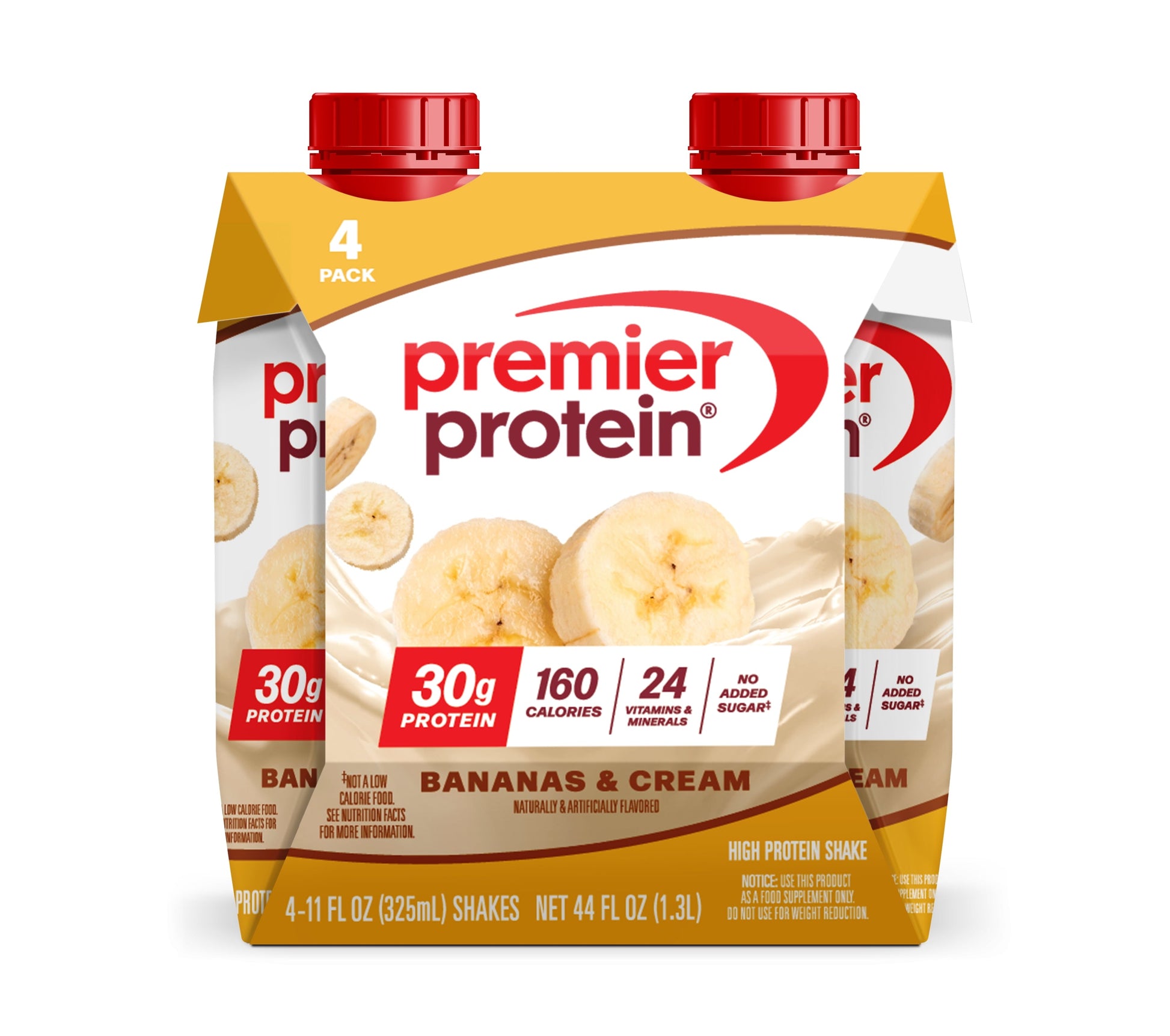 Premier Protein Shake, Bananas & Cream, 30g Protein, 11 Fl Oz, 4 Ct