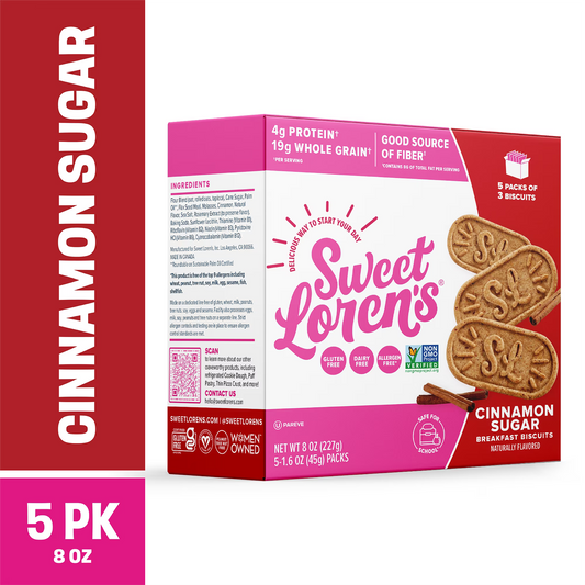 Sweet Loren's Breakfast Biscuits, Cinnamon Sugar, Gluten Free, 15 Count, 1.6 oz (45g) Each