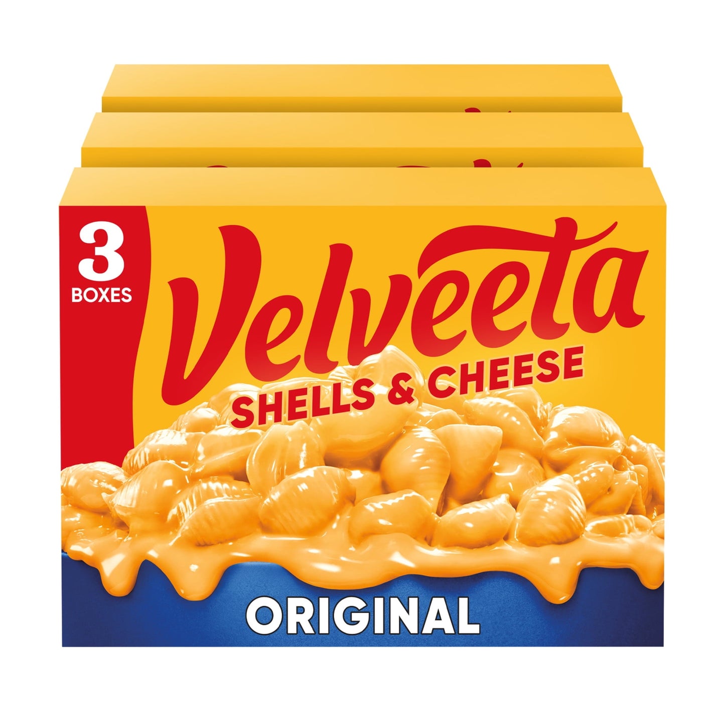 Velveeta Shells and Cheese Mac and Cheese, 3 Boxes, for Easy Dinner or Dinner Sides, Original Flavor, Made with Real Cheese, 12 oz