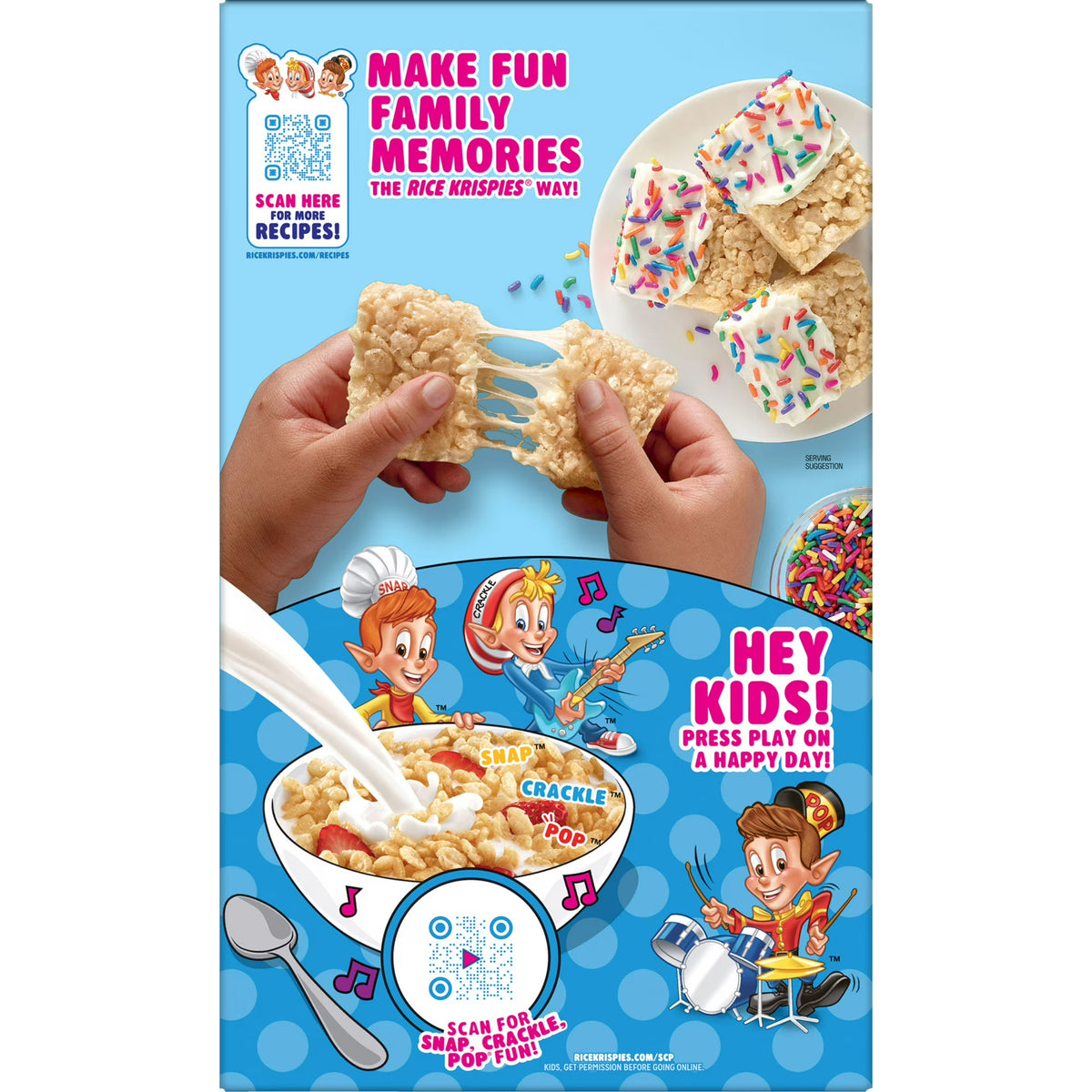 ( pack of 4)Kellogg's Frosted Krispies Frosted Flavor Breakfast Cereal, Kids Snacks, Family Size, 17.1 oz