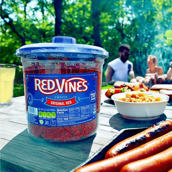 ( pack of 2)Red Vines Twists Original Red Candy, 3.5lbs Party Size Jar