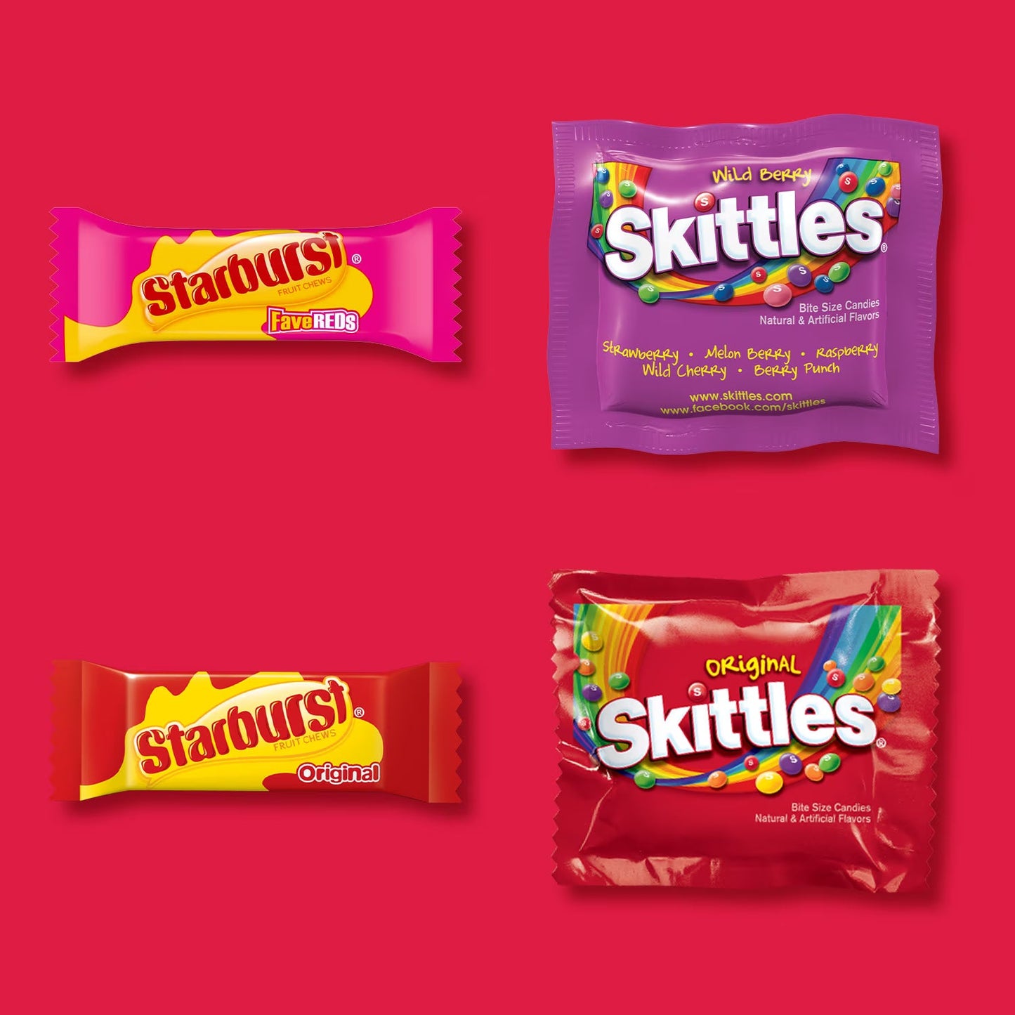 Skittles & Starburst Fun Size Chewy Candy Variety Bag, Party Size - 20.13 oz Bulk Bag