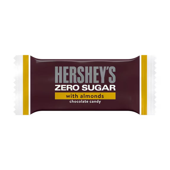 (pack of 3)Hershey's Zero Sugar Chocolate with Almonds Candy, Bag 5.1 oz
