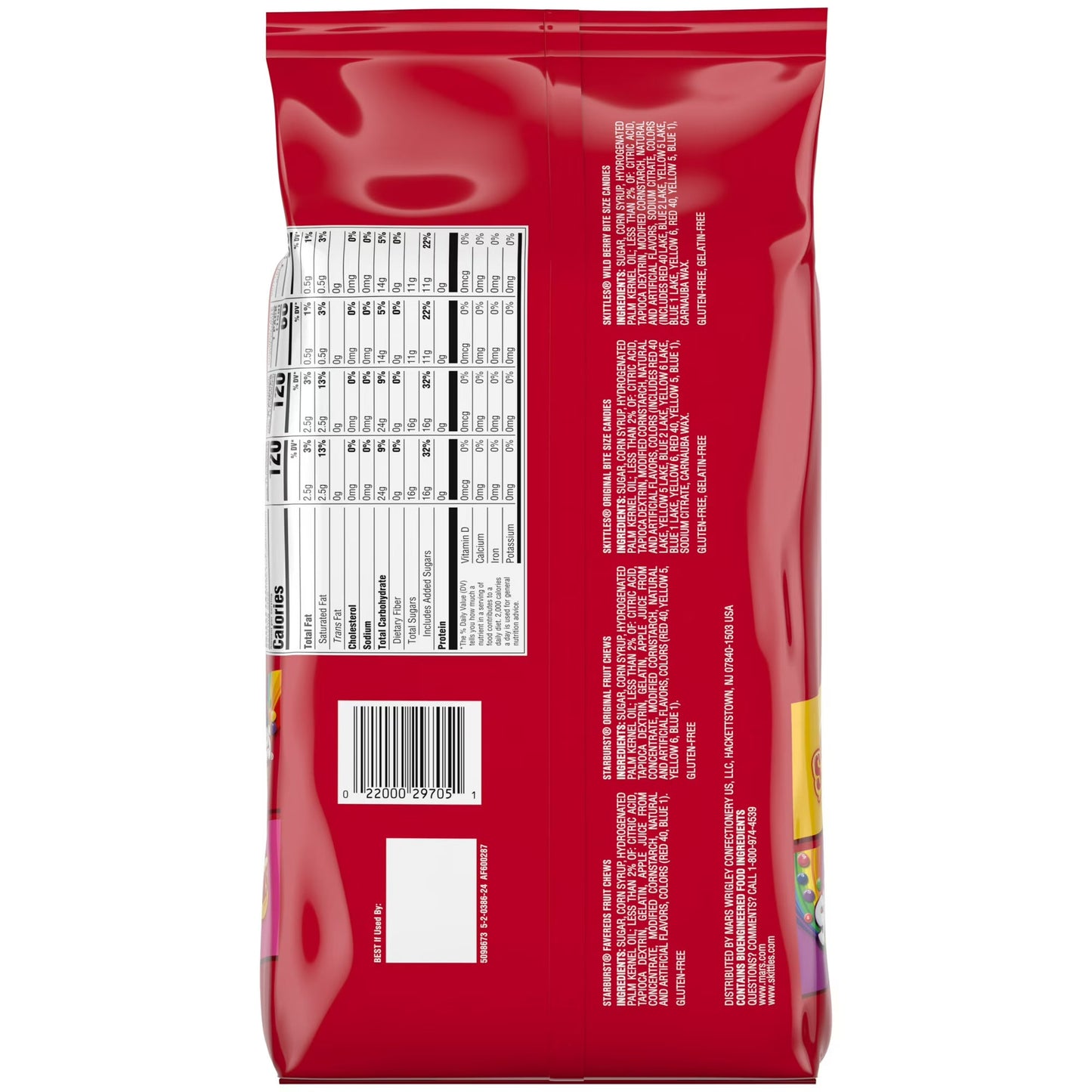 Skittles & Starburst Fun Size Chewy Candy Variety Bag, Party Size - 20.13 oz Bulk Bag