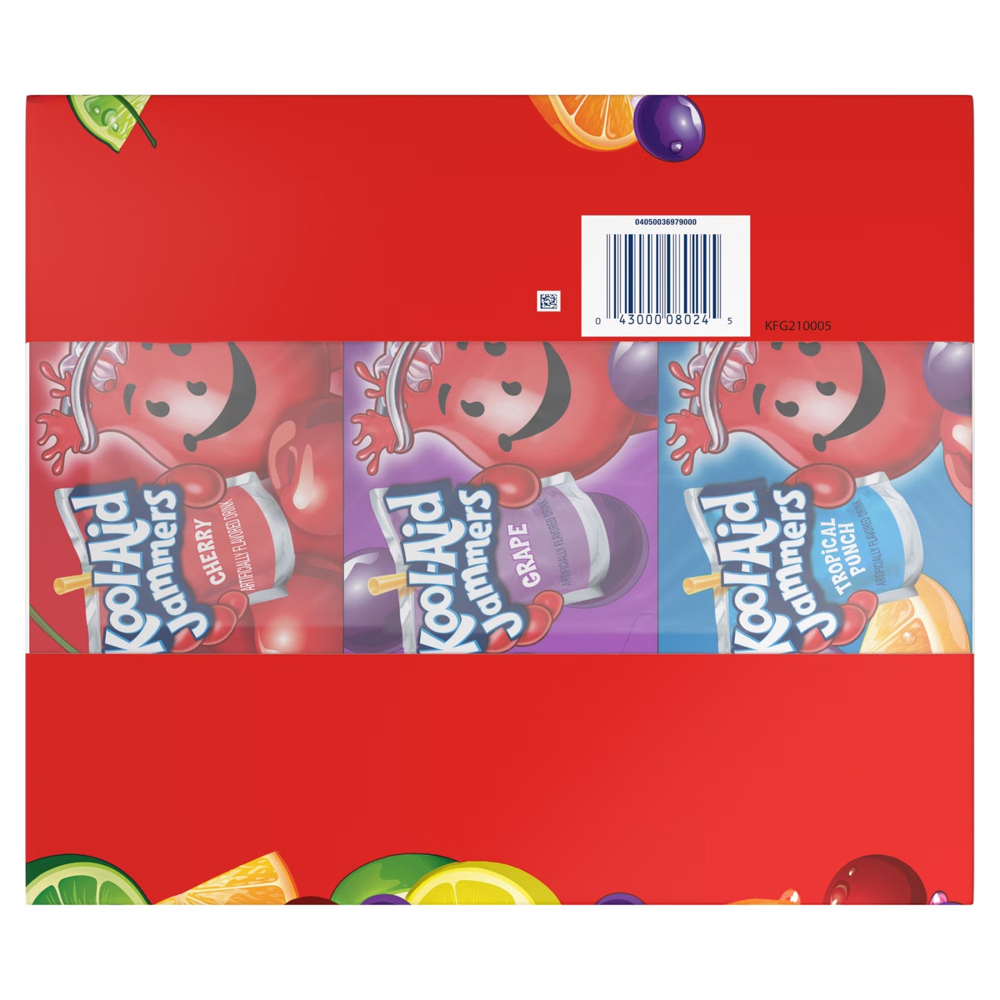 Kool-Aid Jammers Drink, 30 Pouches, for School Lunches and On-the-Go Hydration, Artificially Flavored Tropical Punch, Grape and Cherry Flavors, 6 fl oz
