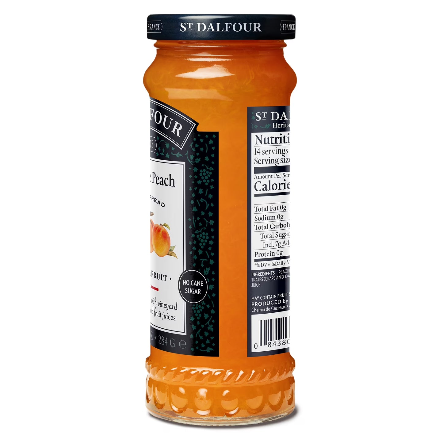 (2 pack) St Dalfour Heritage Peach Fruit Spread, 100% from Fruit, Vegan & Gluten Free, 10 oz Jar