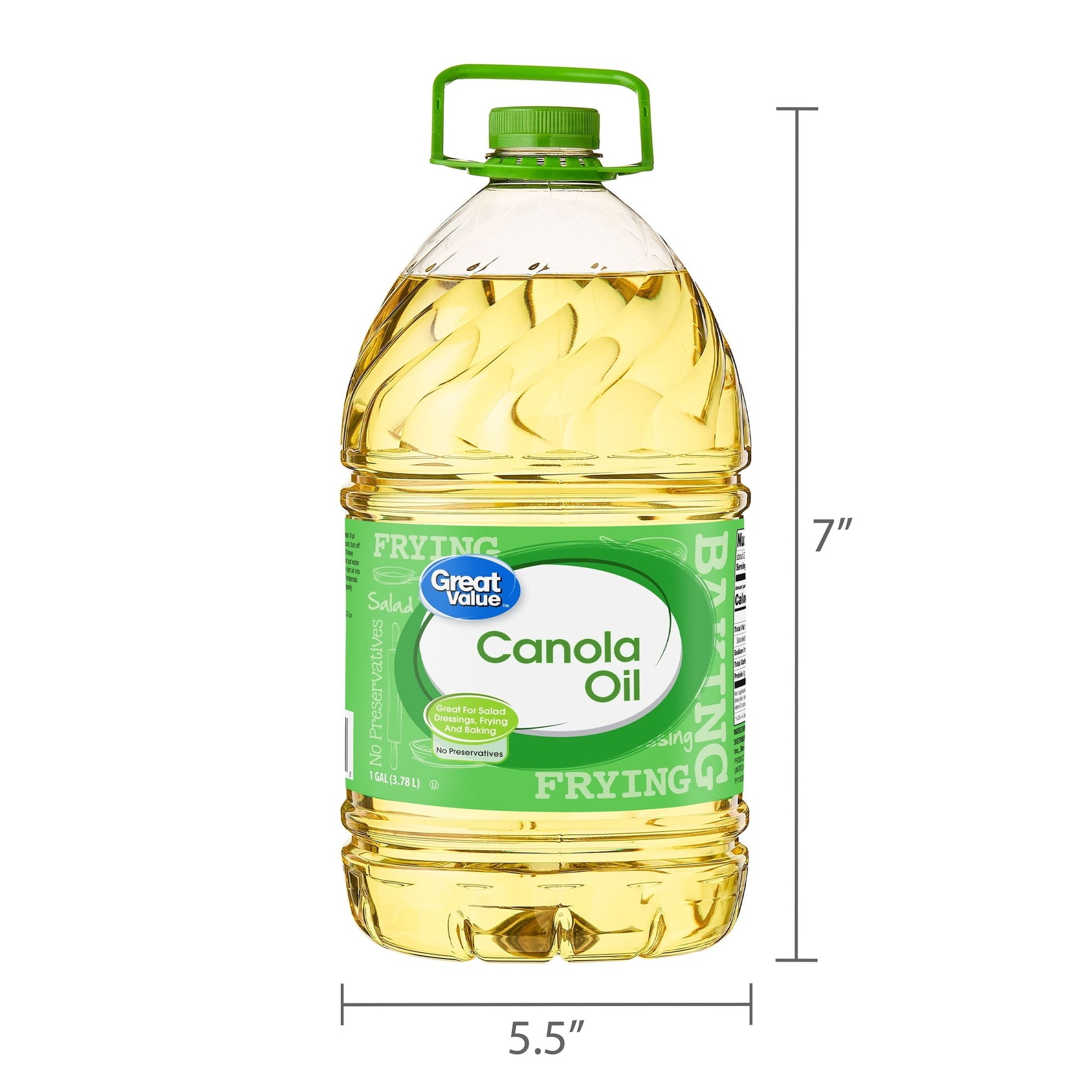 Great Value Canola Oil, Heart Healthy, High Smoke Point, 1 Gallon Bottle