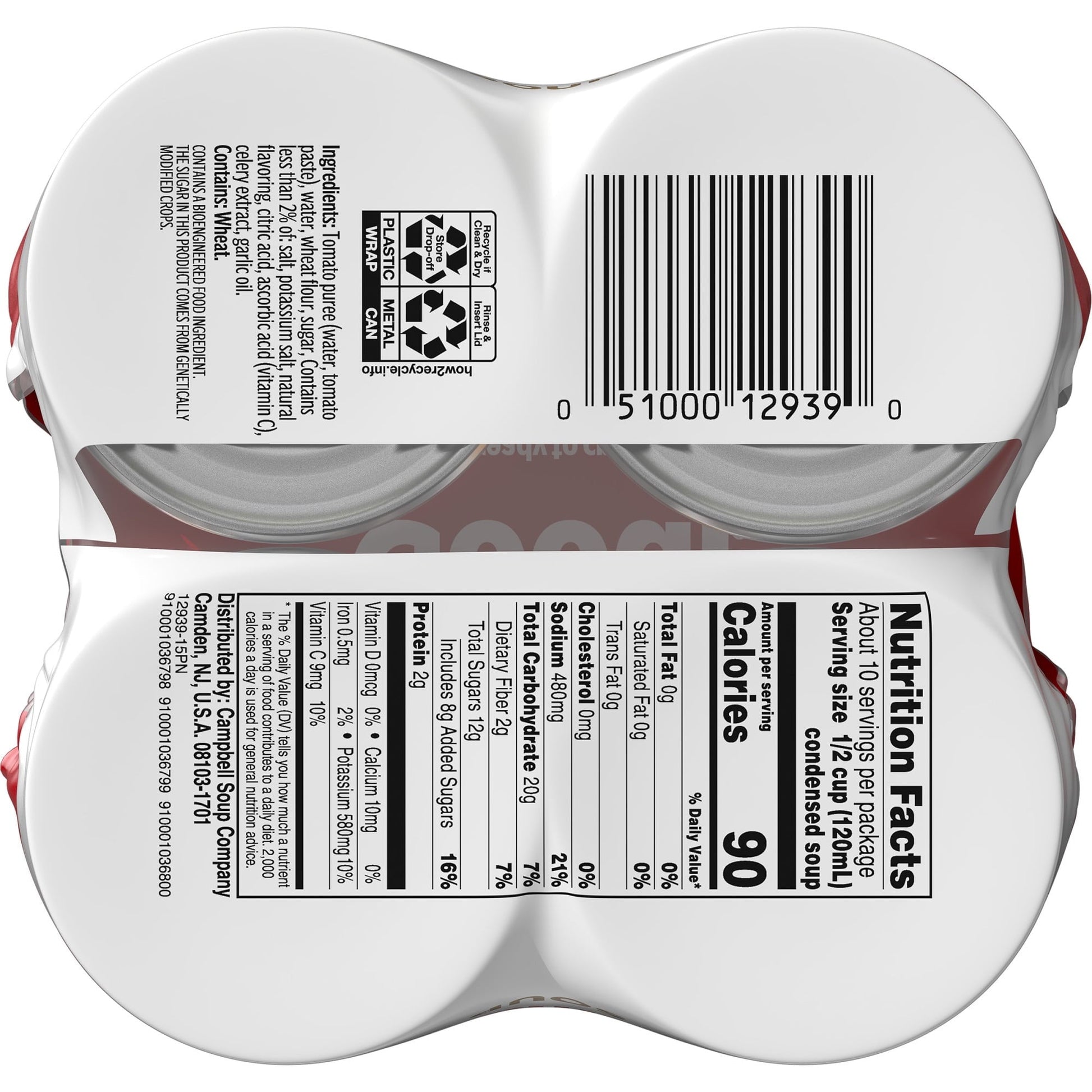 Campbell's Condensed Tomato Soup, 10.75 oz Can (4 Pack)