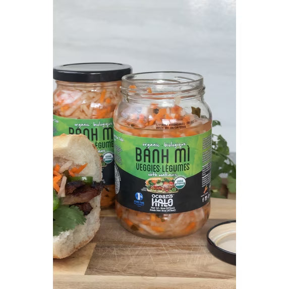 (pack of 3)Ocean's Halo Organic Banh Mi Veggies, Crunchy Pickled Shredded Mixed Vegetables, Vegan, 16 oz.