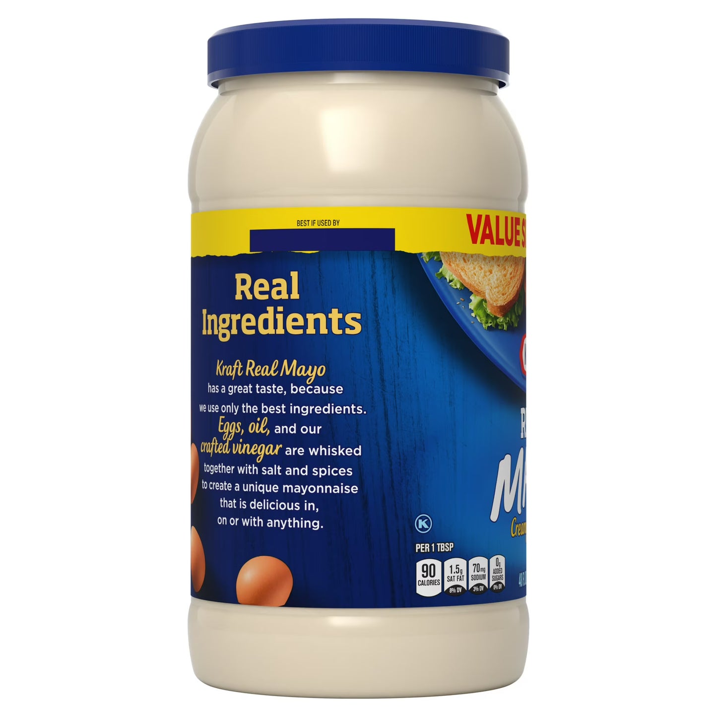 (pack of 2) Kraft Real Mayo Creamy & Smooth Mayonnaise, 48 fl oz Jar