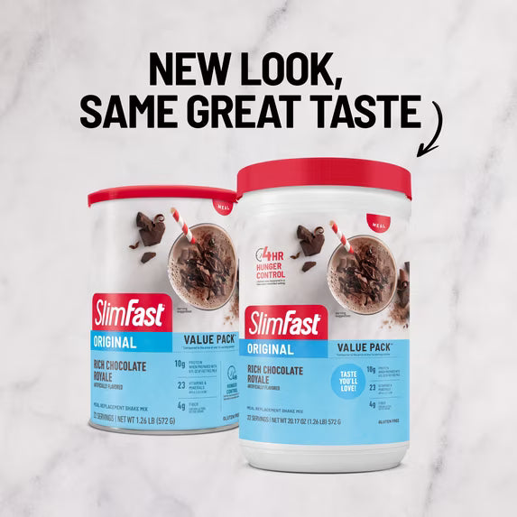 (3 pack) SlimFast Original Meal Replacement Shake Mix, Rich Chocolate Royale