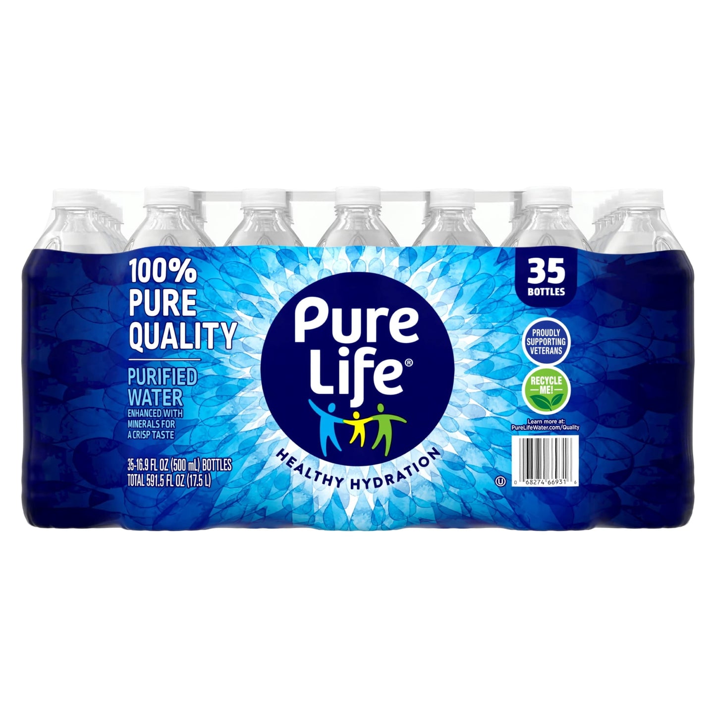 Pure Life Purified Water, 16.9 fl oz, 35-pack Plastic Bottles