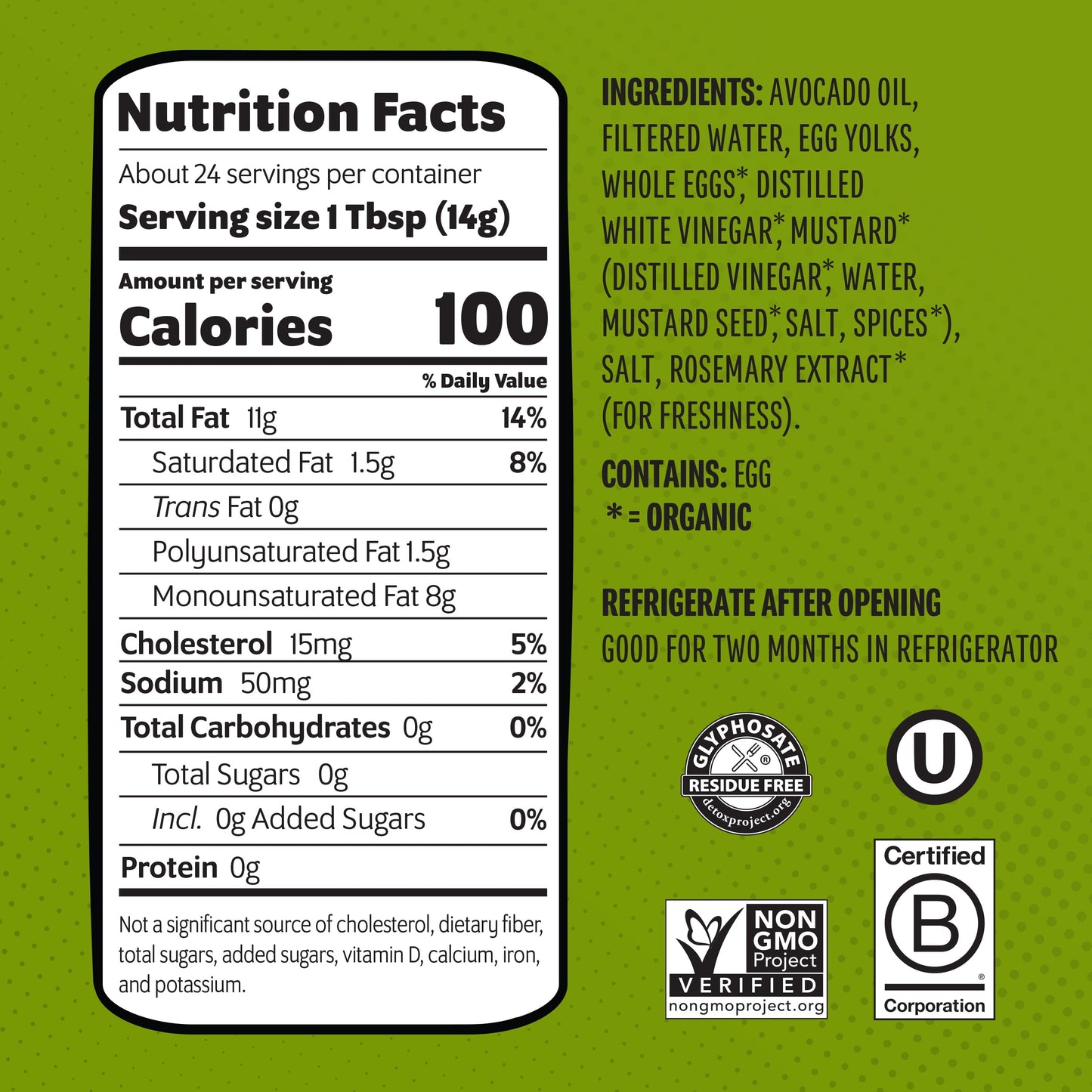 Chosen Foods 100% Pure Avocado Oil Classic Mayo 12 oz Jar