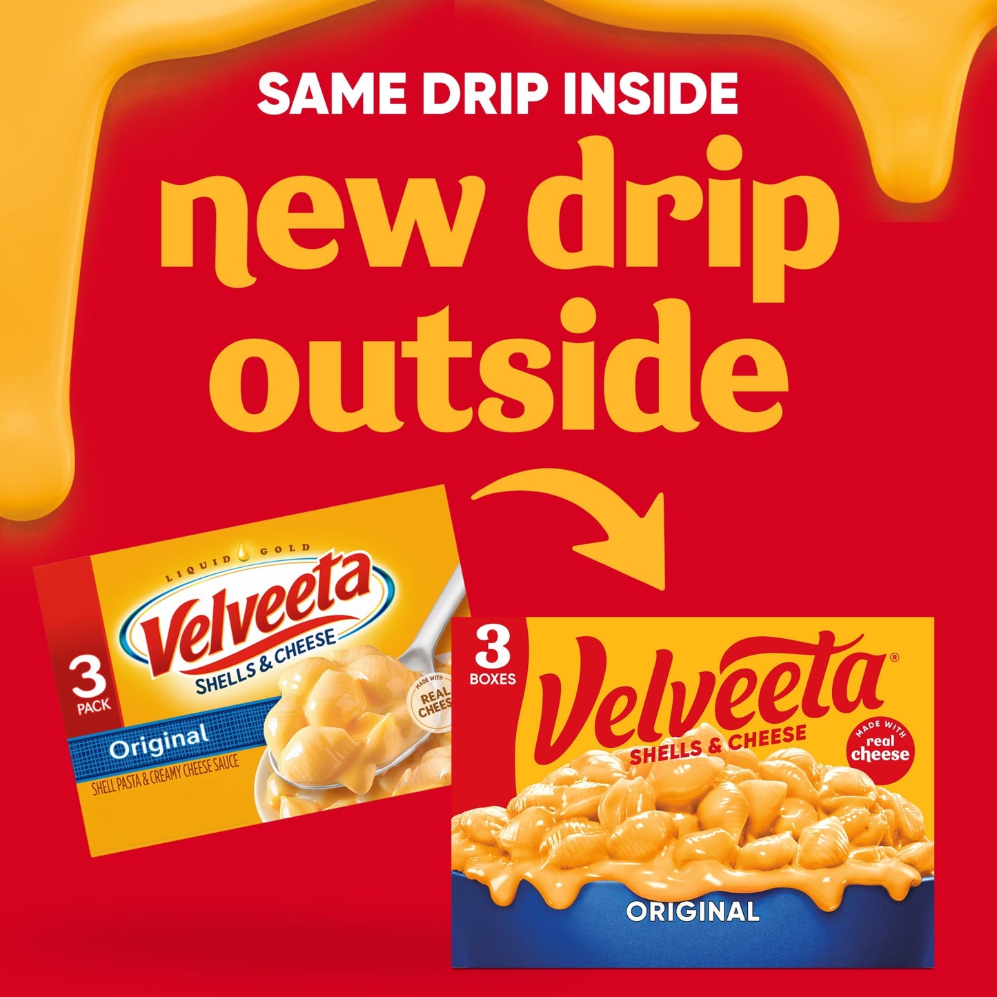 Velveeta Shells and Cheese Mac and Cheese, 3 Boxes, for Easy Dinner or Dinner Sides, Original Flavor, Made with Real Cheese, 12 oz