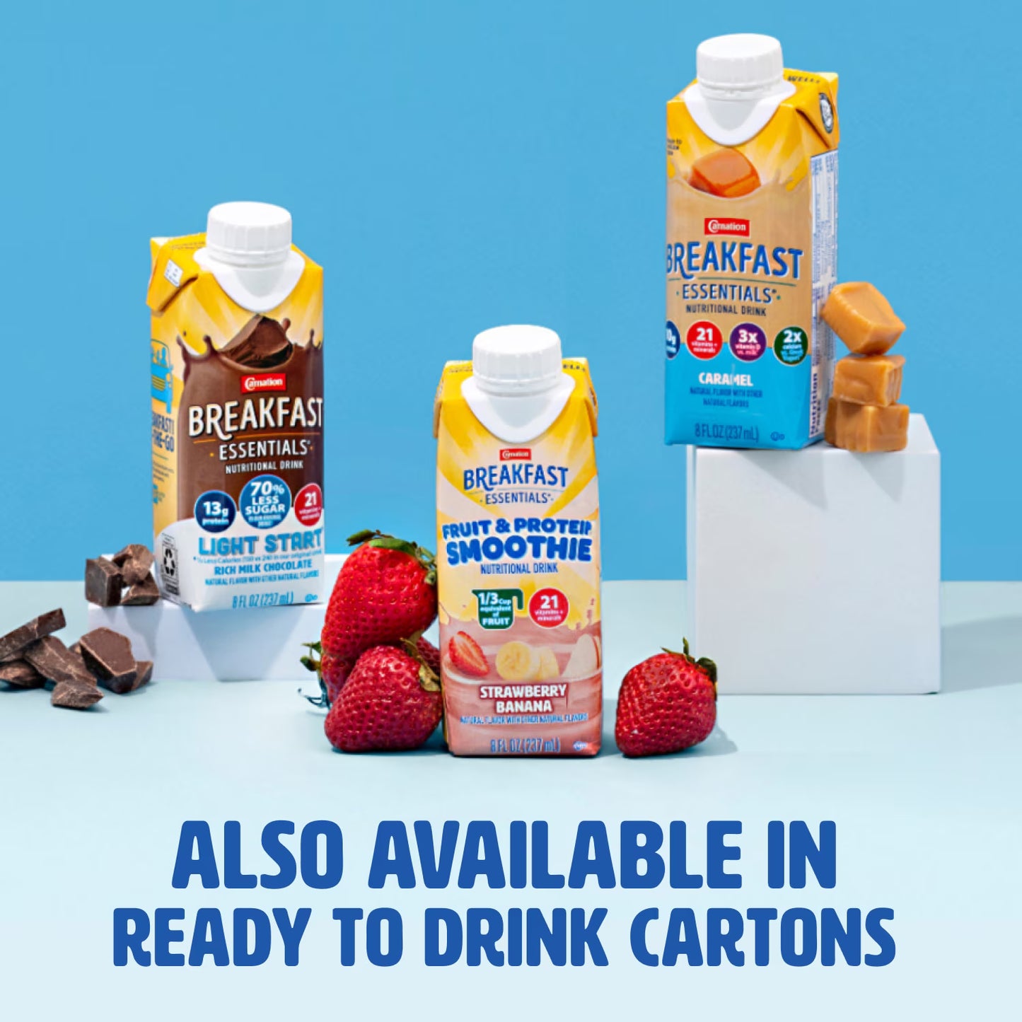 Carnation Breakfast Essentials Powder Protein Nutritional Shake Drink Mix Packets, Rich Milk Chocolate Breakfast Shake, 22 Count