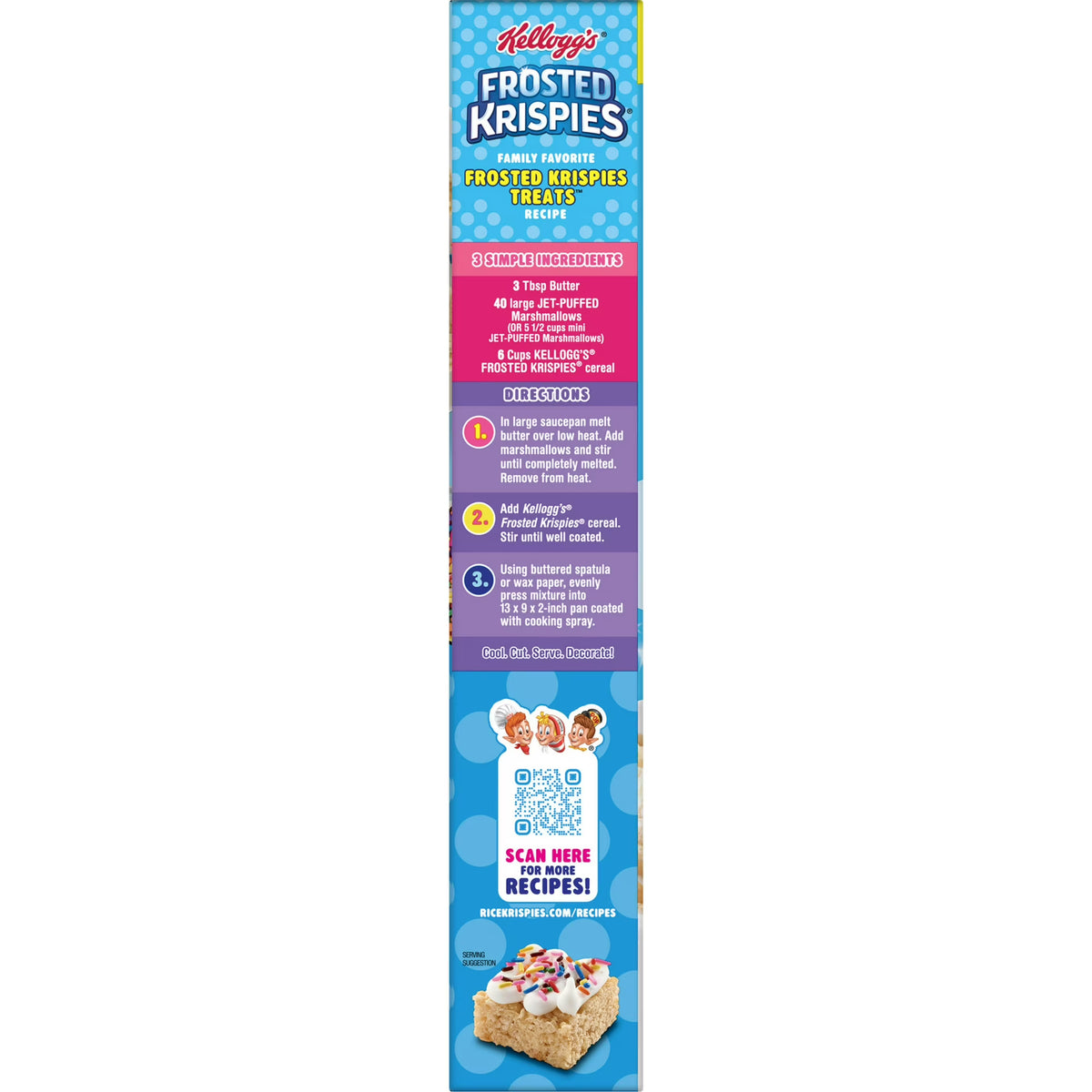 ( pack of 4)Kellogg's Frosted Krispies Frosted Flavor Breakfast Cereal, Kids Snacks, Family Size, 17.1 oz