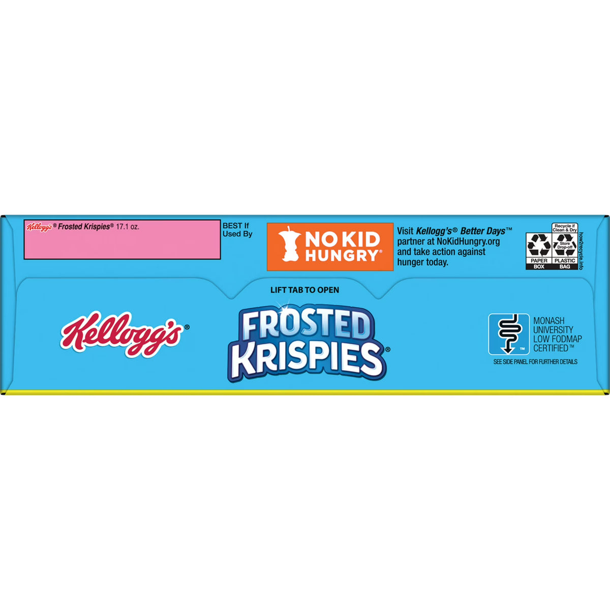 ( pack of 4)Kellogg's Frosted Krispies Frosted Flavor Breakfast Cereal, Kids Snacks, Family Size, 17.1 oz