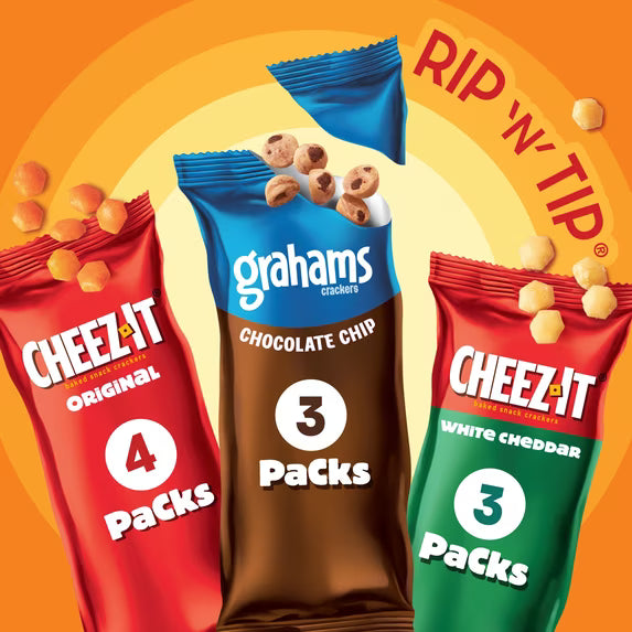 Cheez-It Gripz Original Baked Snack Crackers, Mini Crackers, 10 Count( pack of 3)