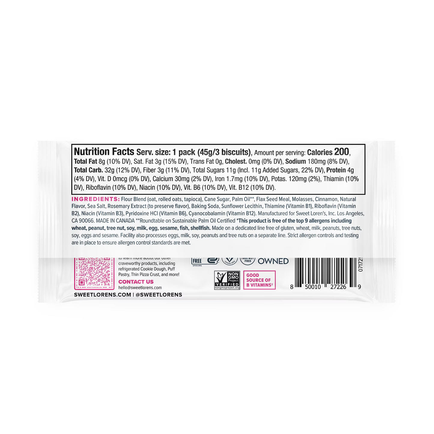 Sweet Loren's Breakfast Biscuits, Cinnamon Sugar, Gluten Free, 15 Count, 1.6 oz (45g) Each