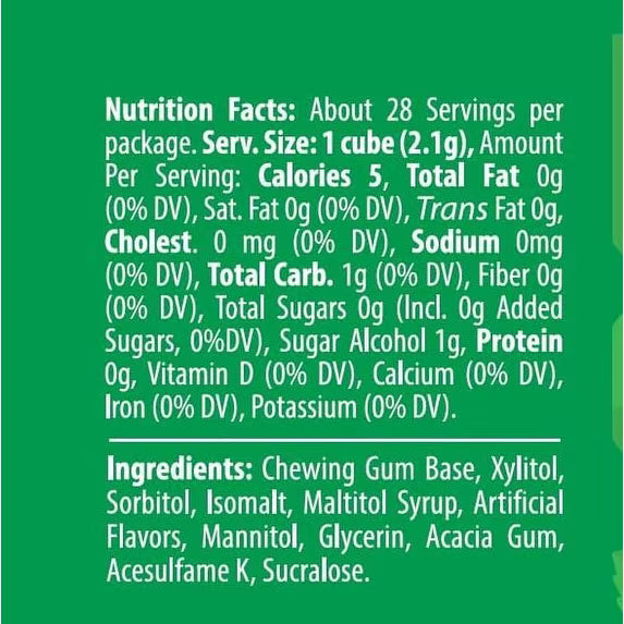 (2 pack) Elite Must Sugar Free Spearmint Cubed Gum, 2oz
