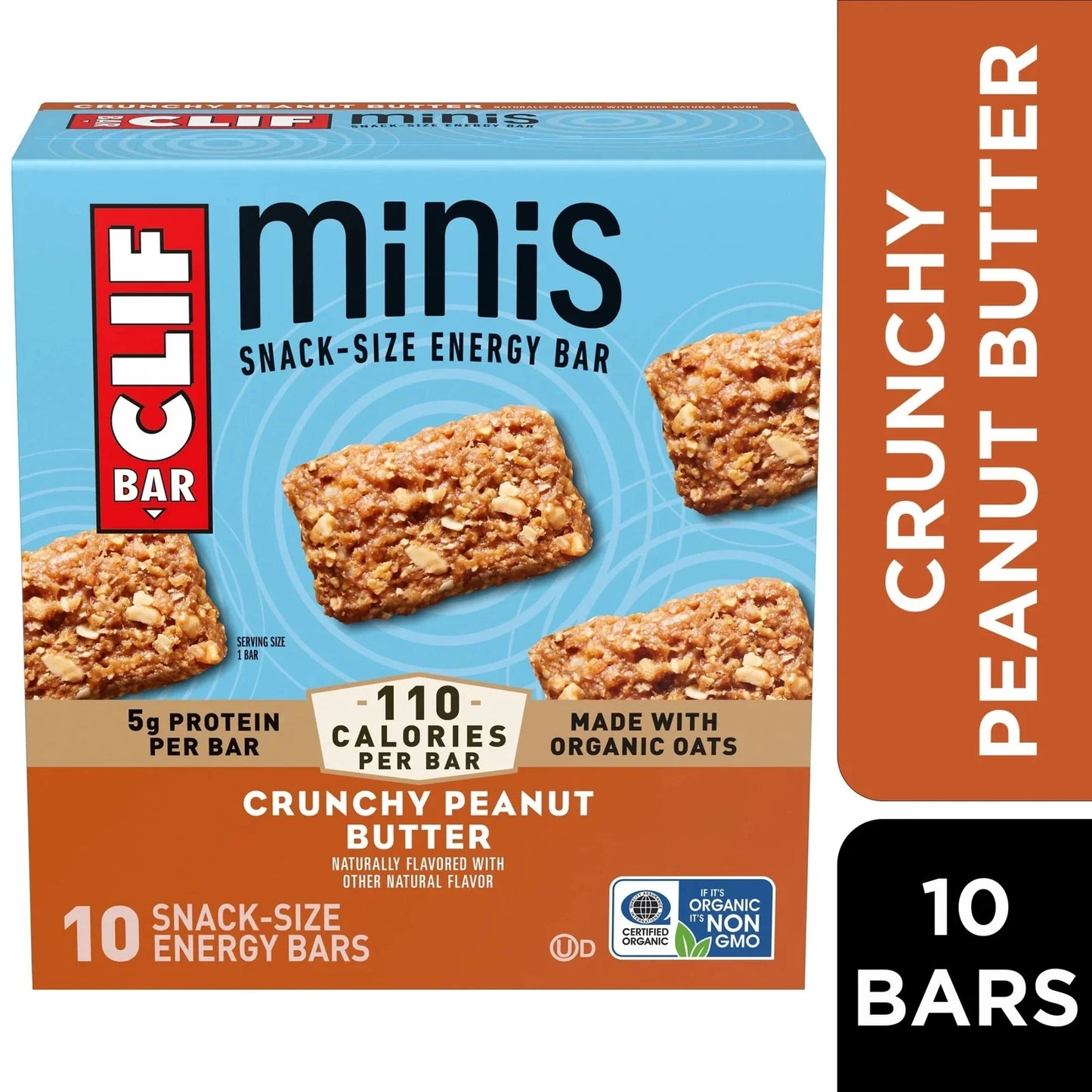 CLIF BAR Minis Crunchy Peanut Butter Flavor Snack-Size Energy Bars, 10ct