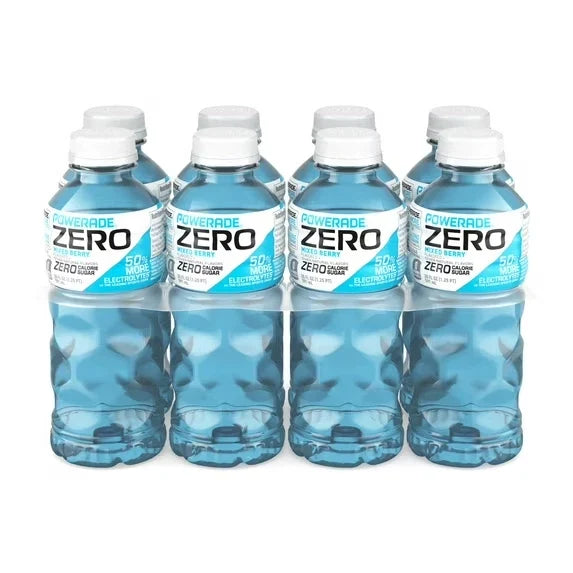 POWERADE Zero Sugar Mixed Berry Electrolyte Sports Drink Bottles,20 fl oz,8 Pack